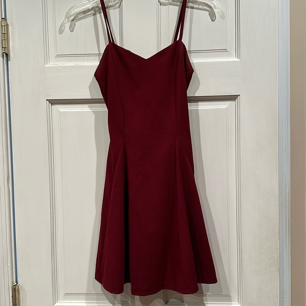 Maroon spaghetti strap dress